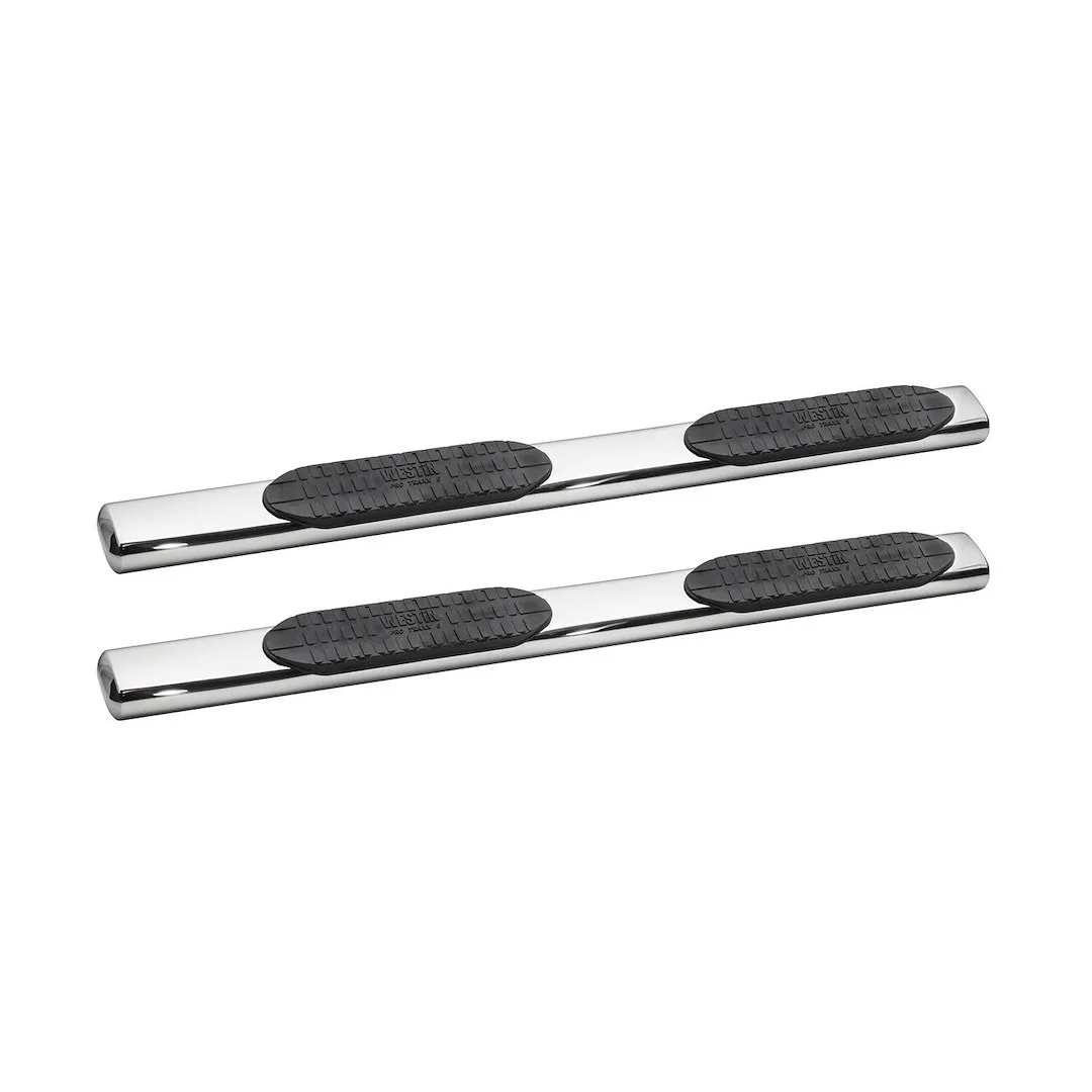 21-63560 – WESTIN Nerf Bar, With Step Pads 6 Inch Oval Straight Polished Stainless Steel With Welded End Caps Rocker ...